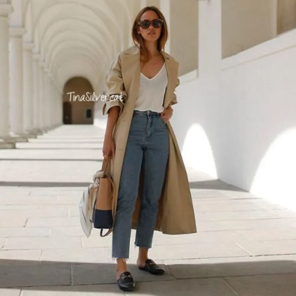 Zara Basic Belted Trench Coat Beige NWT - Picture 4 of 17